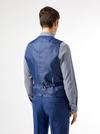 Burton Blue Texture Slub Skinny Fit Suit Waistcoat thumbnail 2