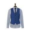 Burton Blue Texture Slub Skinny Fit Suit Waistcoat thumbnail 4
