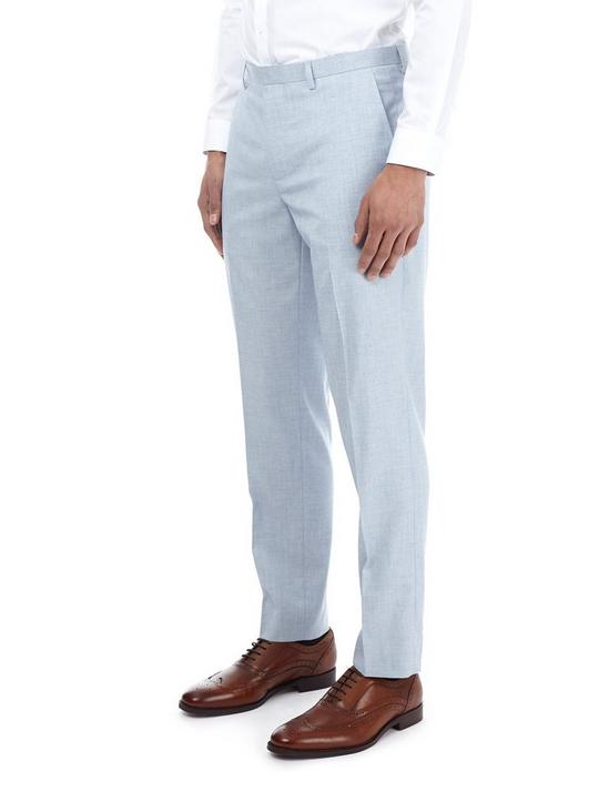 Burton Pale Blue Slim Fit Textured Trousers 3