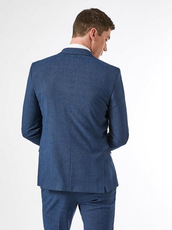 Burton Blue Texture End On End Slim Fit Suit Jacket 2