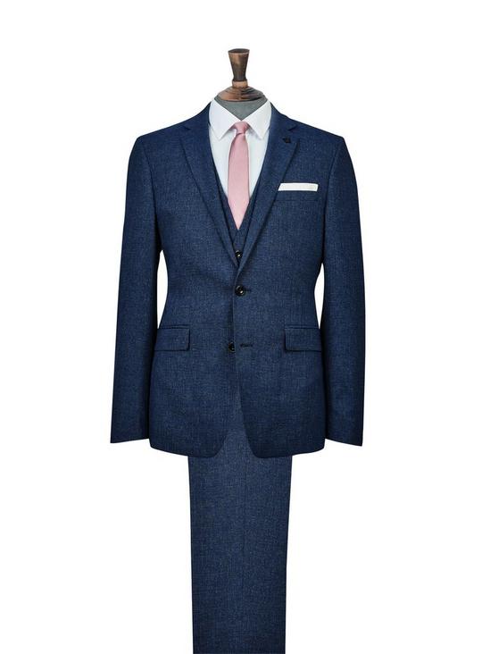 Burton Denim texture skinny fit suit jacket 4