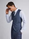 Burton Blue Texture Skinny Fit Suit Waistcoat thumbnail 3