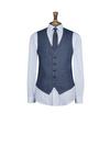 Burton Blue Texture Skinny Fit Suit Waistcoat thumbnail 4