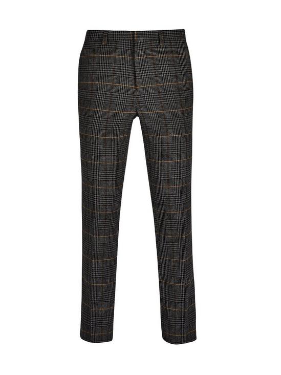 Burton Brown Saddle Skinny Fit Check Suit Trousers 4