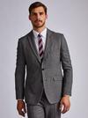 Burton Grey Birdseye Slim Fit Suit Jacket thumbnail 1