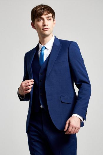 Related Product Slim Fit Blue Texture Suit Jacket