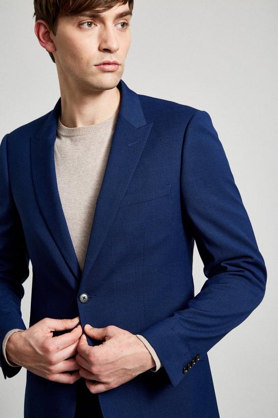 Burton Slim Fit Blue Texture Suit Jacket 4