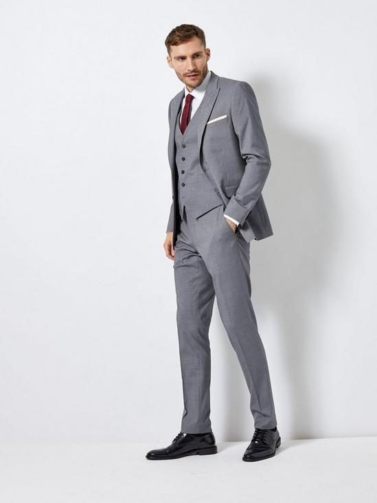 Burton Grey Texture Skinny Fit Suit Jacket 4