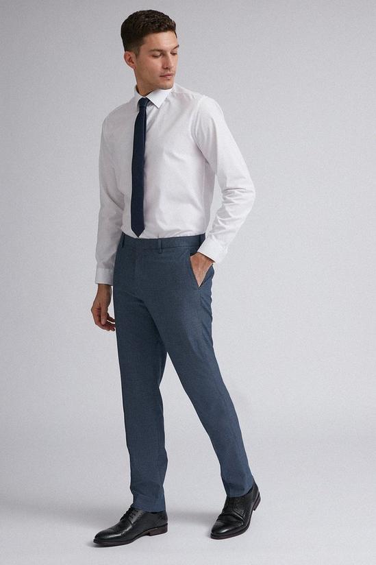 Burton Blue Jaspe Check Slim Fit Suit Trousers 2