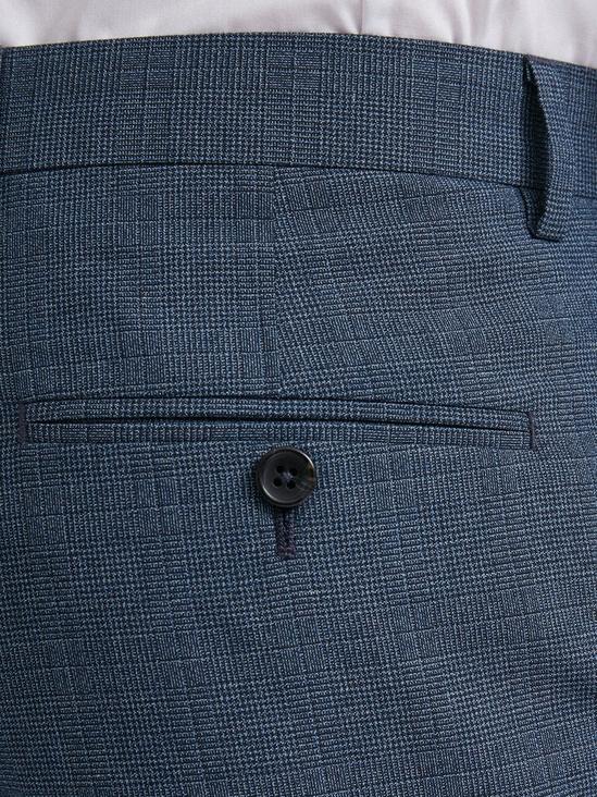 Burton Blue Jaspe Check Slim Fit Suit Trousers 4