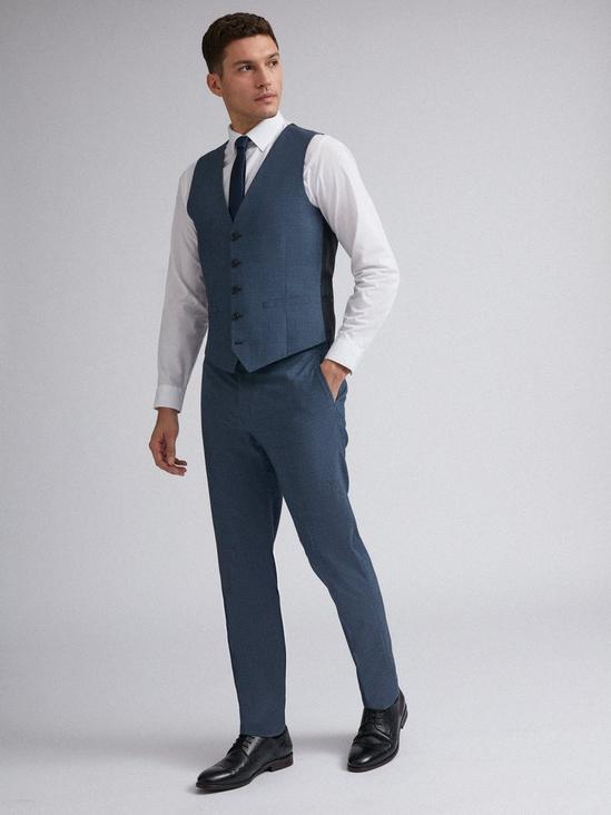 Burton Blue Jaspe Check Slim Fit Suit Trousers 5