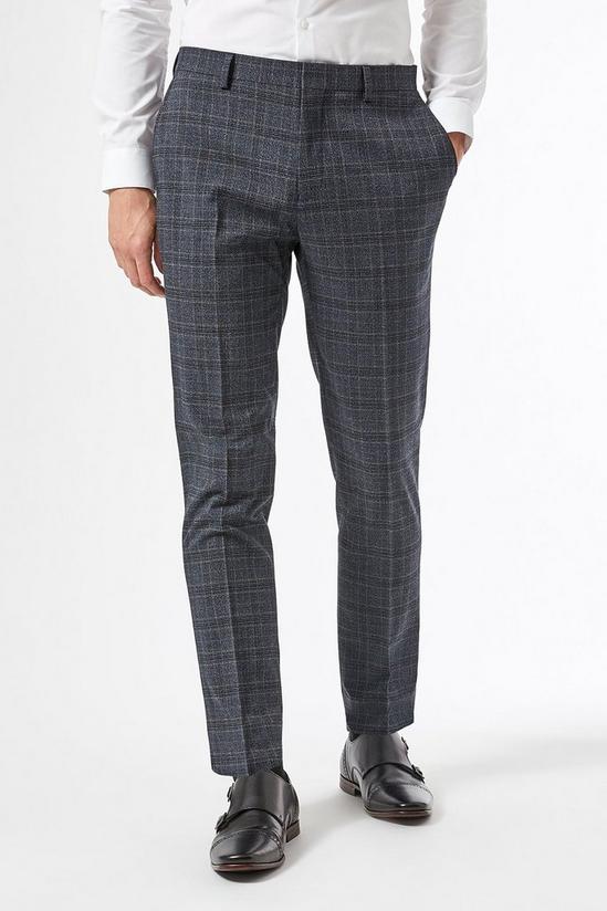 Burton Slim Fit Russet Pow Check Suit Trouser 1