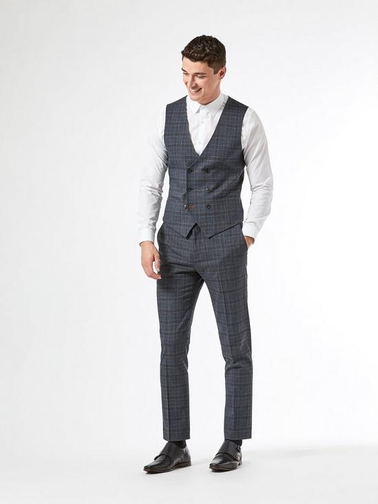 Burton Slim Fit Russet Pow Check Suit Trouser 5