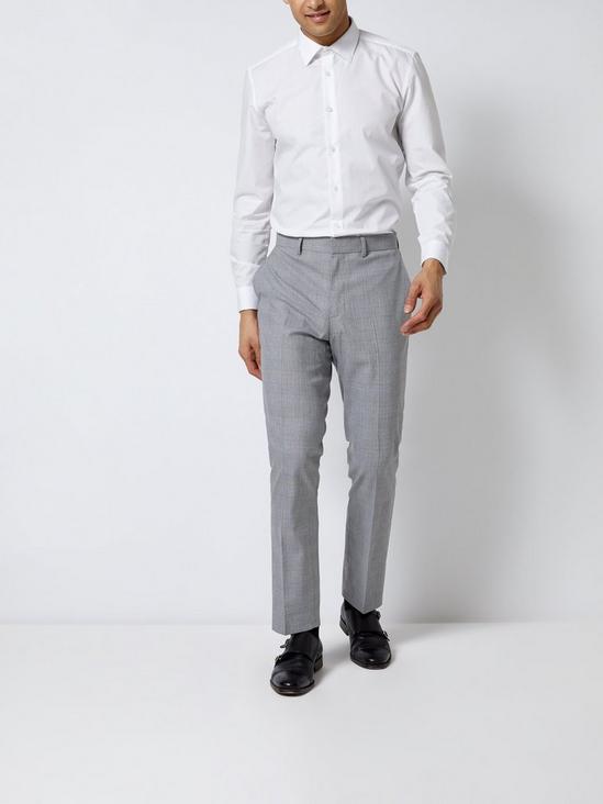 Burton Grey Highlight Check Slim Fit Suit Trousers 1