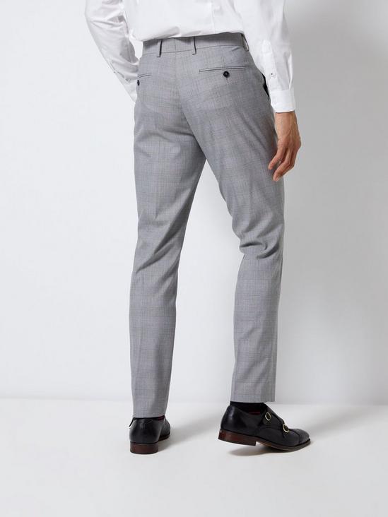 Burton Grey Highlight Check Slim Fit Suit Trousers 2