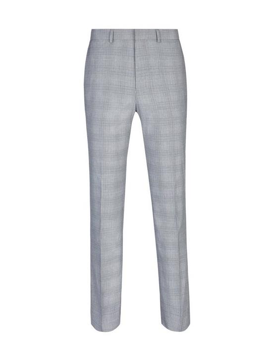Burton Grey Highlight Check Slim Fit Suit Trousers 4