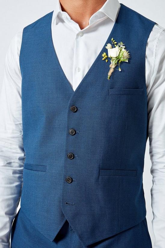 Burton Blue Texture Slim Fit Waistcoat 4