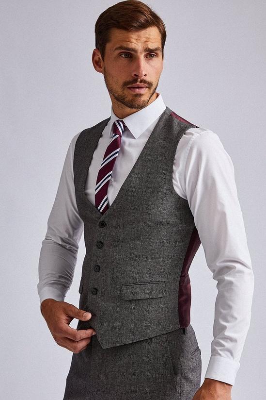 Burton Grey Birdseye Slim Fit Suit Waistcoats 1