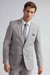 Burton Grey and Black Stripe Slim Fit Suit Jacket thumbnail 1