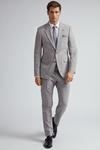 Burton Grey and Black Stripe Slim Fit Suit Jacket thumbnail 2