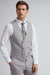 Burton Grey and Black Stripe Slim Fit Suit Waistcoat thumbnail 1