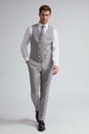 Burton Grey and Black Stripe Slim Fit Suit Waistcoat thumbnail 2
