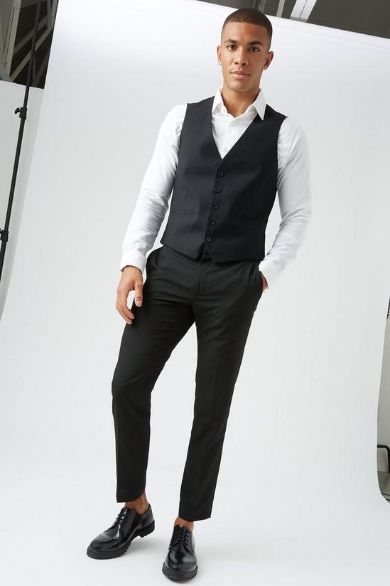 Burton Slim Fit Black Tuxedo Waistcoat 2