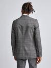 Burton Grey and Burgundy Check Slim Fit Suit Jacket thumbnail 2