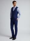 Burton Blue Self Check Tailored Fit Suit Waistcoat thumbnail 4