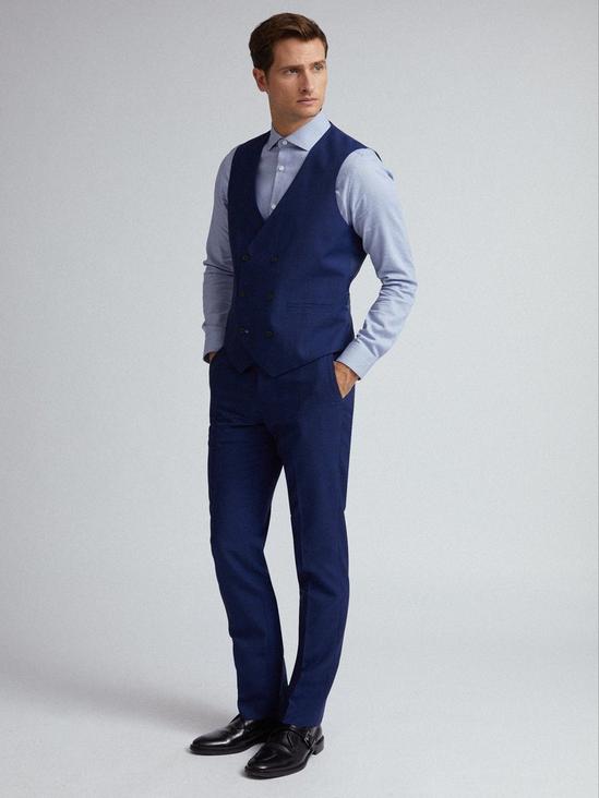 Burton Blue Self Check Tailored Fit Suit Waistcoat 4