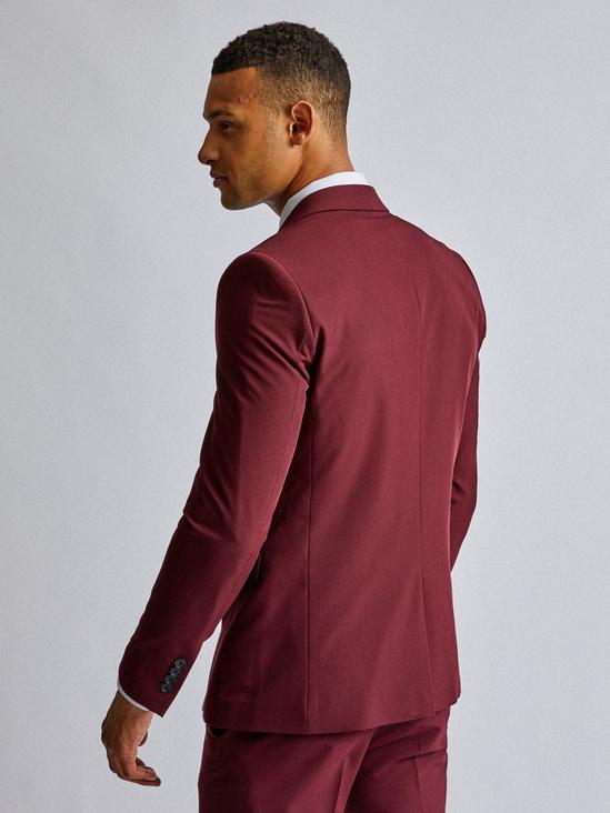 Burton Burgundy Stretch Skinny Fit Suit Jacket 3
