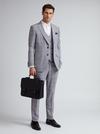 Burton Light Grey Graphic Check Slim Fit Suit Jacket thumbnail 4