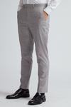 Burton Grey and Black Stripe Slim Fit Suit Trousers thumbnail 1