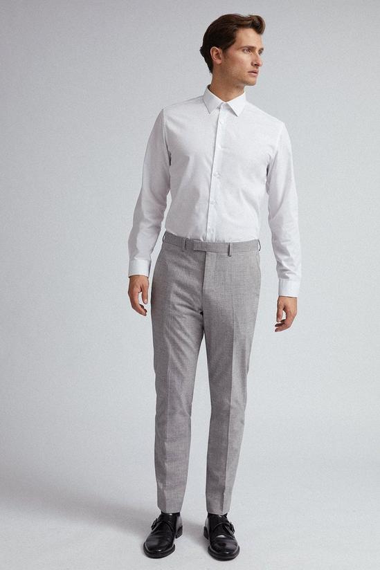 Burton Grey and Black Stripe Slim Fit Suit Trousers 2