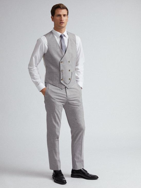 Burton Grey and Black Stripe Slim Fit Suit Trousers 5