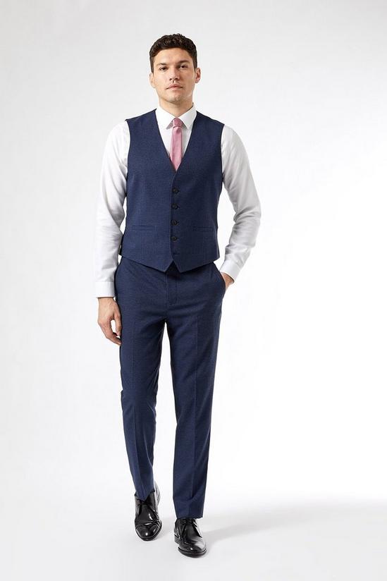 Burton Navy Marl Tailored Fit Suit Waistcoat 2