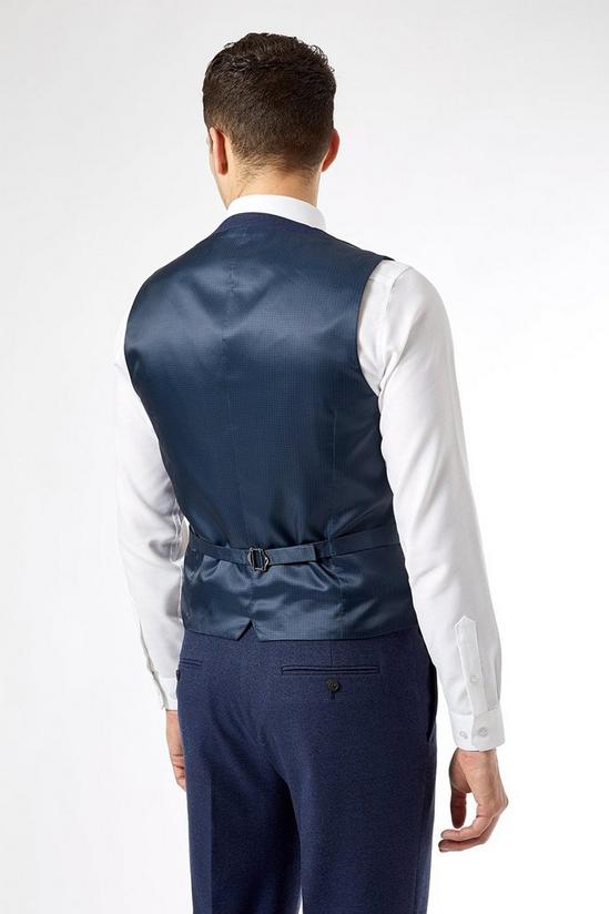 Burton Navy Marl Tailored Fit Suit Waistcoat 3