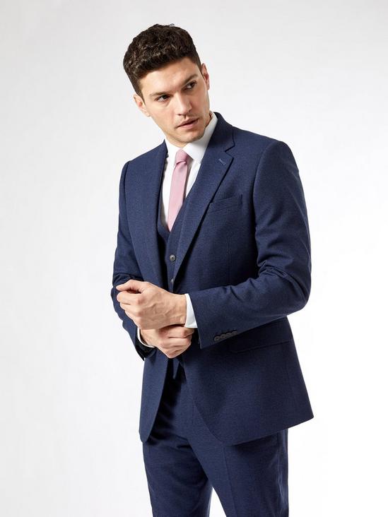 Burton Navy Marl Tailored Fit Suit Waistcoat 5
