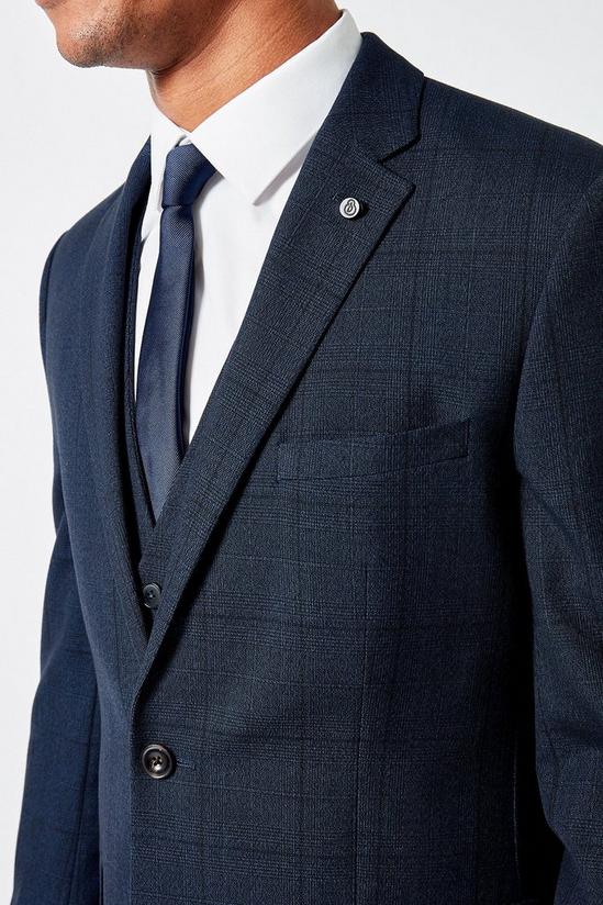Burton Navy Jaspe tailored fit suit jacket 3