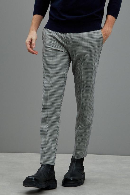 Burton Skinny Fit Aqua And Brown Dogtooth Suit Trousers 2