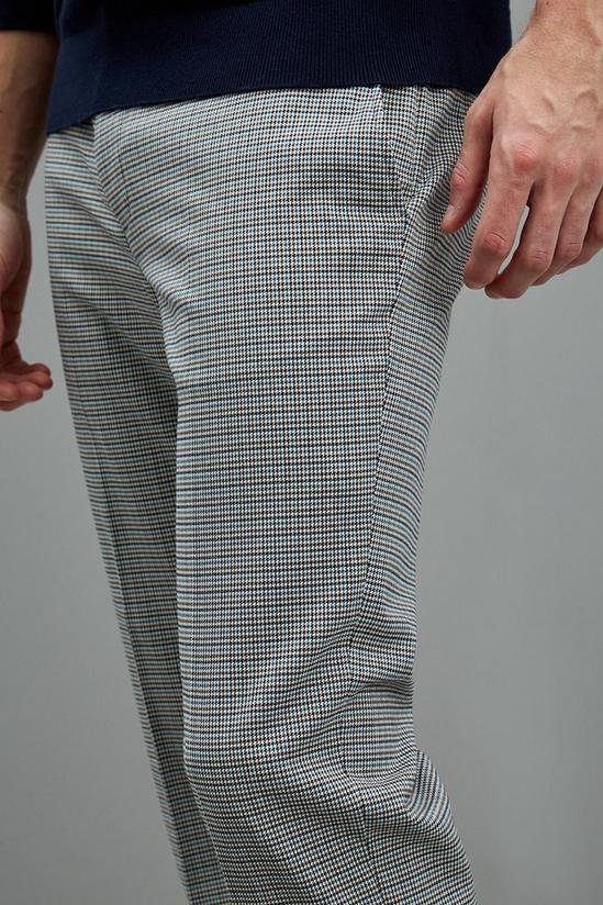 Burton Skinny Fit Aqua And Brown Dogtooth Suit Trousers 6