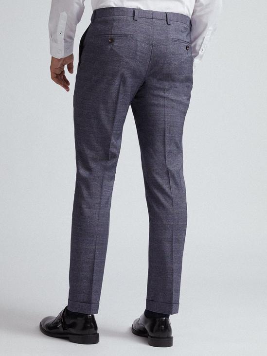 Burton Blue Jaspe Check Skinny Fit Suit Trousers 3