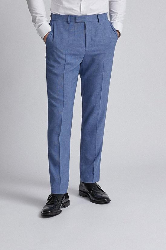 Burton Light Blue Microweave Slim Fit Suit Trousers 1