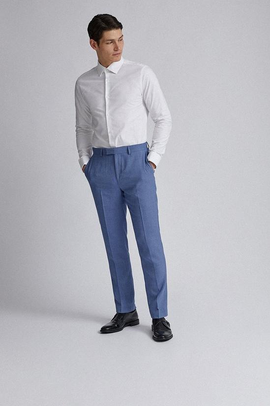 Burton Light Blue Microweave Slim Fit Suit Trousers 2