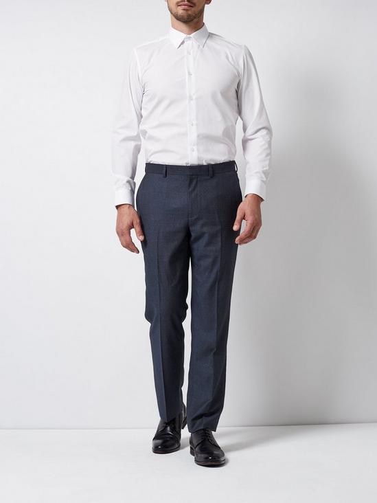 Burton Grey Blue Texture Tailored Fit Trousers 1