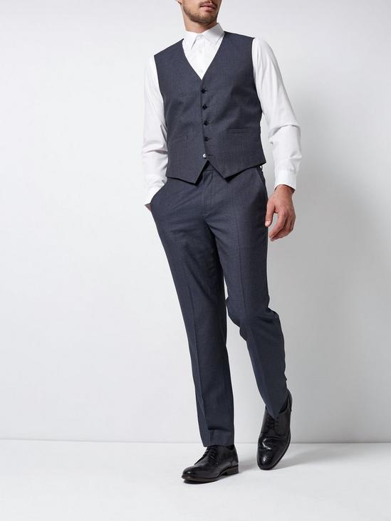 Burton Grey Blue Texture Tailored Fit Trousers 4