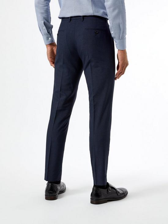 Burton Mid Blue Jasper Check Skinny Fit Suit Trousers 2