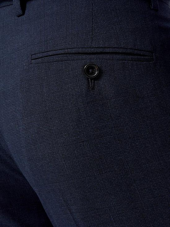 Burton Mid Blue Jasper Check Skinny Fit Suit Trousers 3