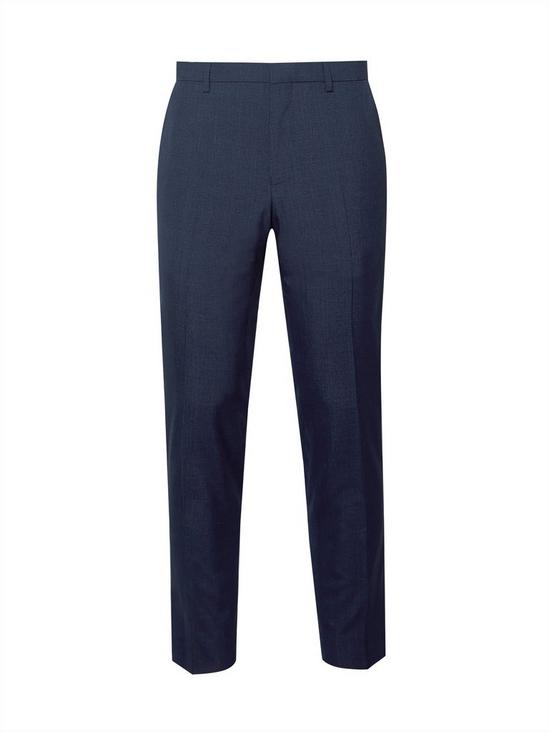 Burton Mid Blue Jasper Check Skinny Fit Suit Trousers 4