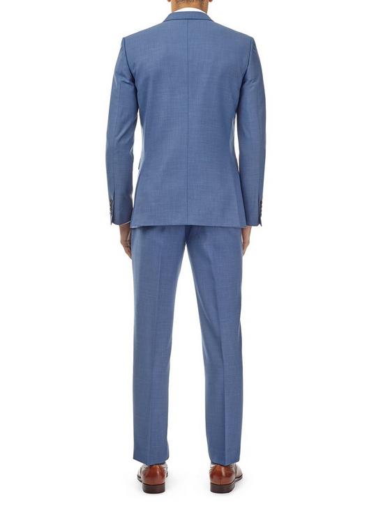 Burton Blue Slim Fit Sharkskin Suit Jacket 2